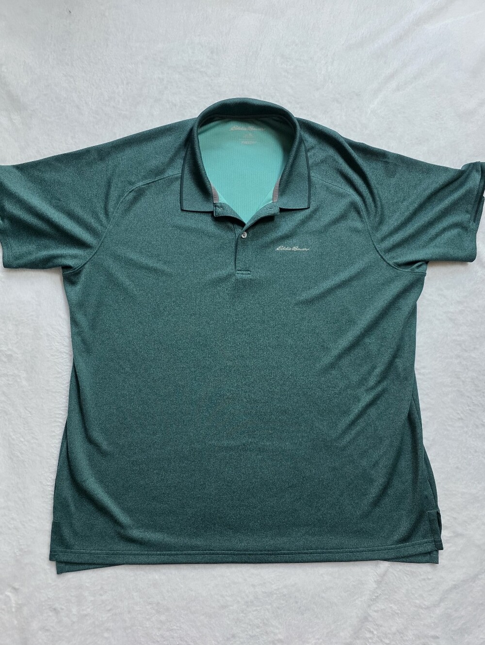Eddie Bauer Men's XL Teal FreeDry Performance Polo Golf Shirt